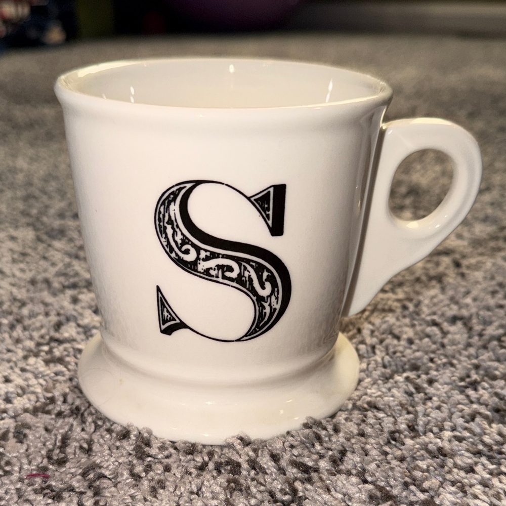 Anthropologie White Monogrammed Mug with S
